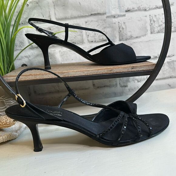 Touch Of Nina Black Strappy Heels Size 11 - Picture 1 of 7